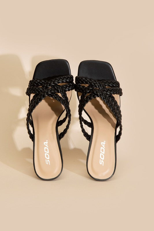 Strappy Braided Heel Sandals