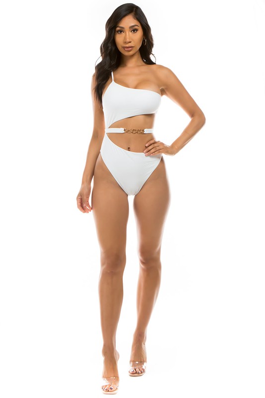 One Shoulder Cutout One Piece