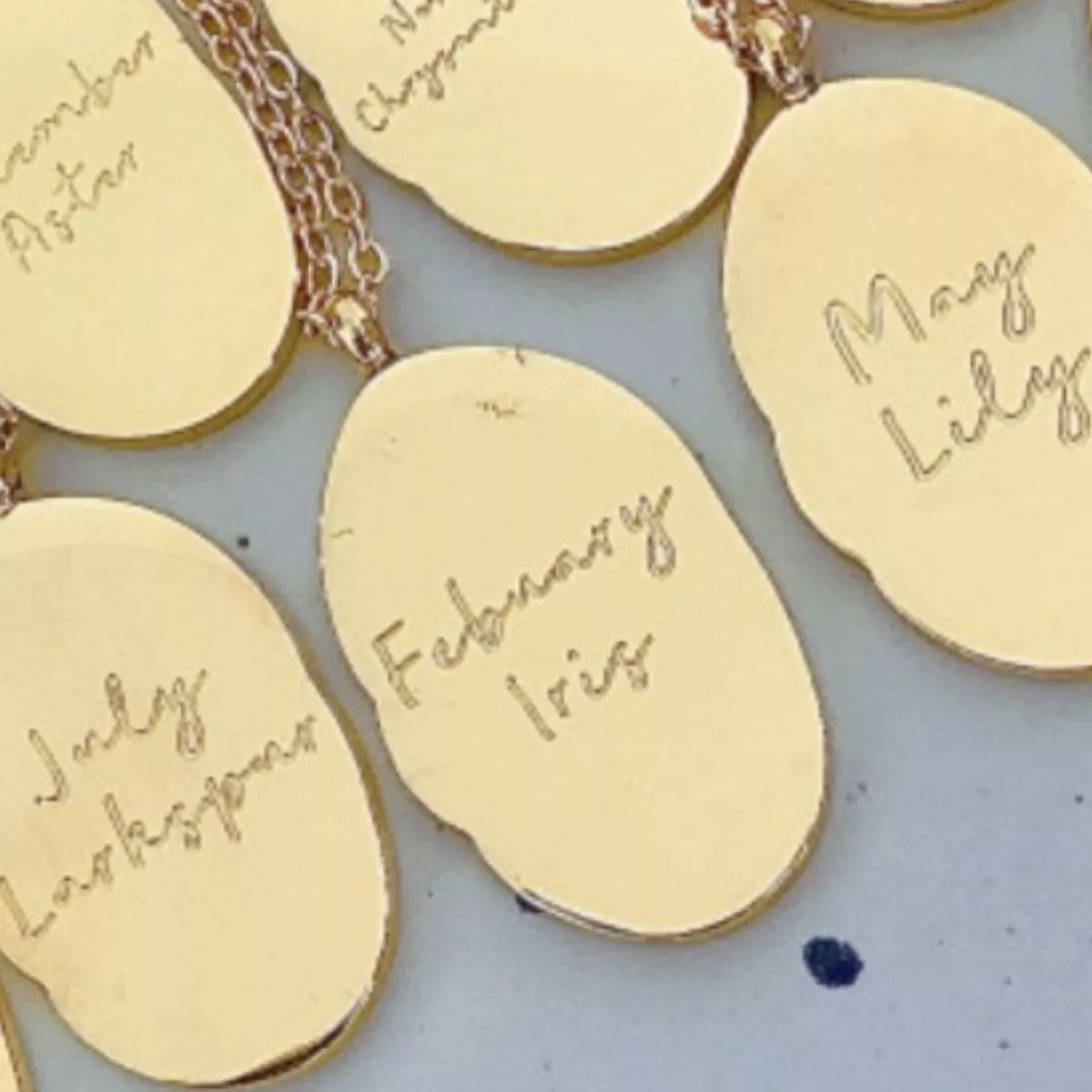 18K Gold-Plated Engraved Pendant Necklace in style six - women's pendant necklace