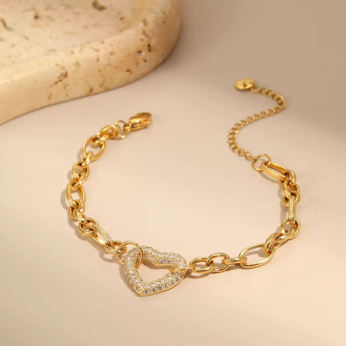 18K Gold-Plated Rhinestone Chain Bracelet in Style C - women's chain bracelet