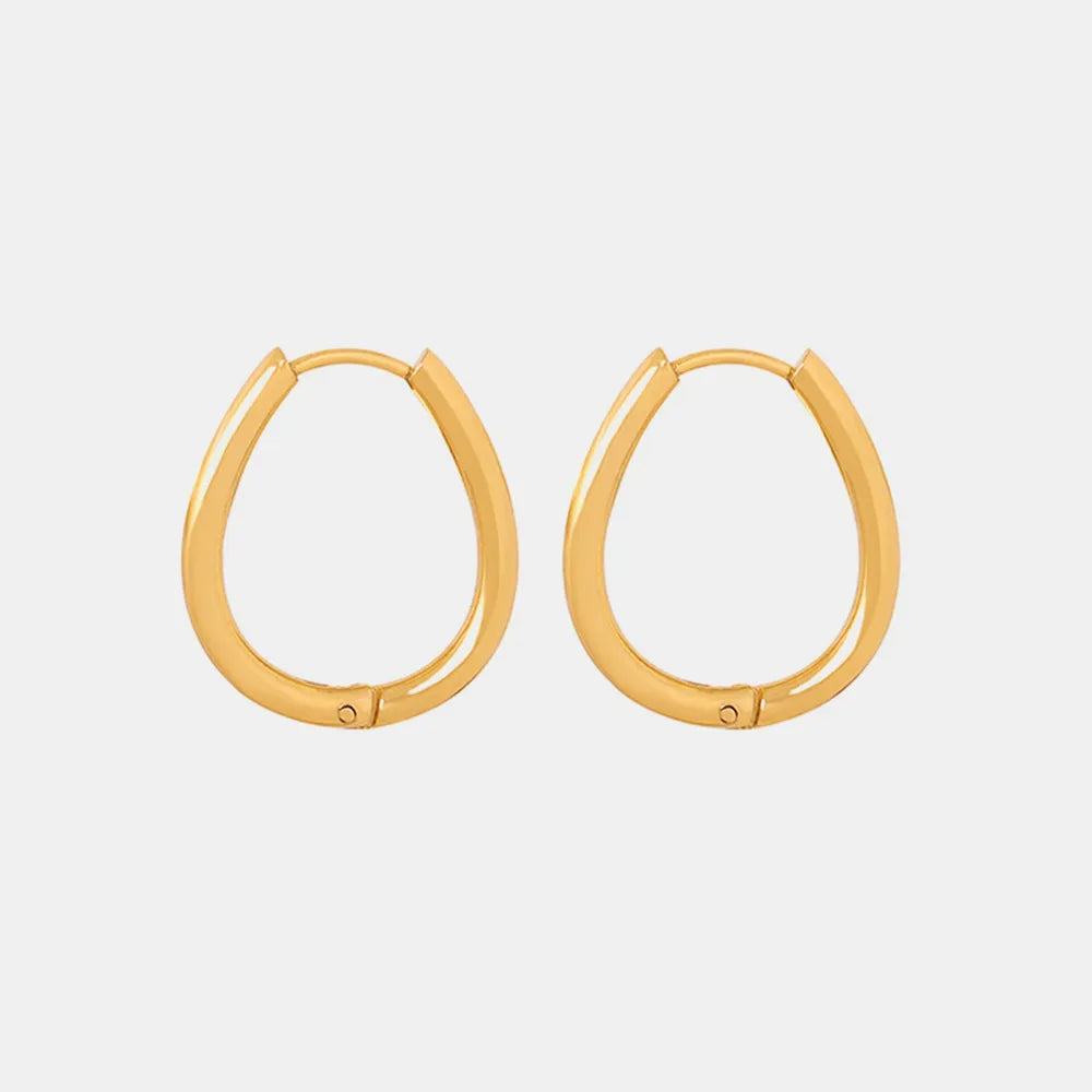Titanium Steel Huggie Earrings - alternate earring view
