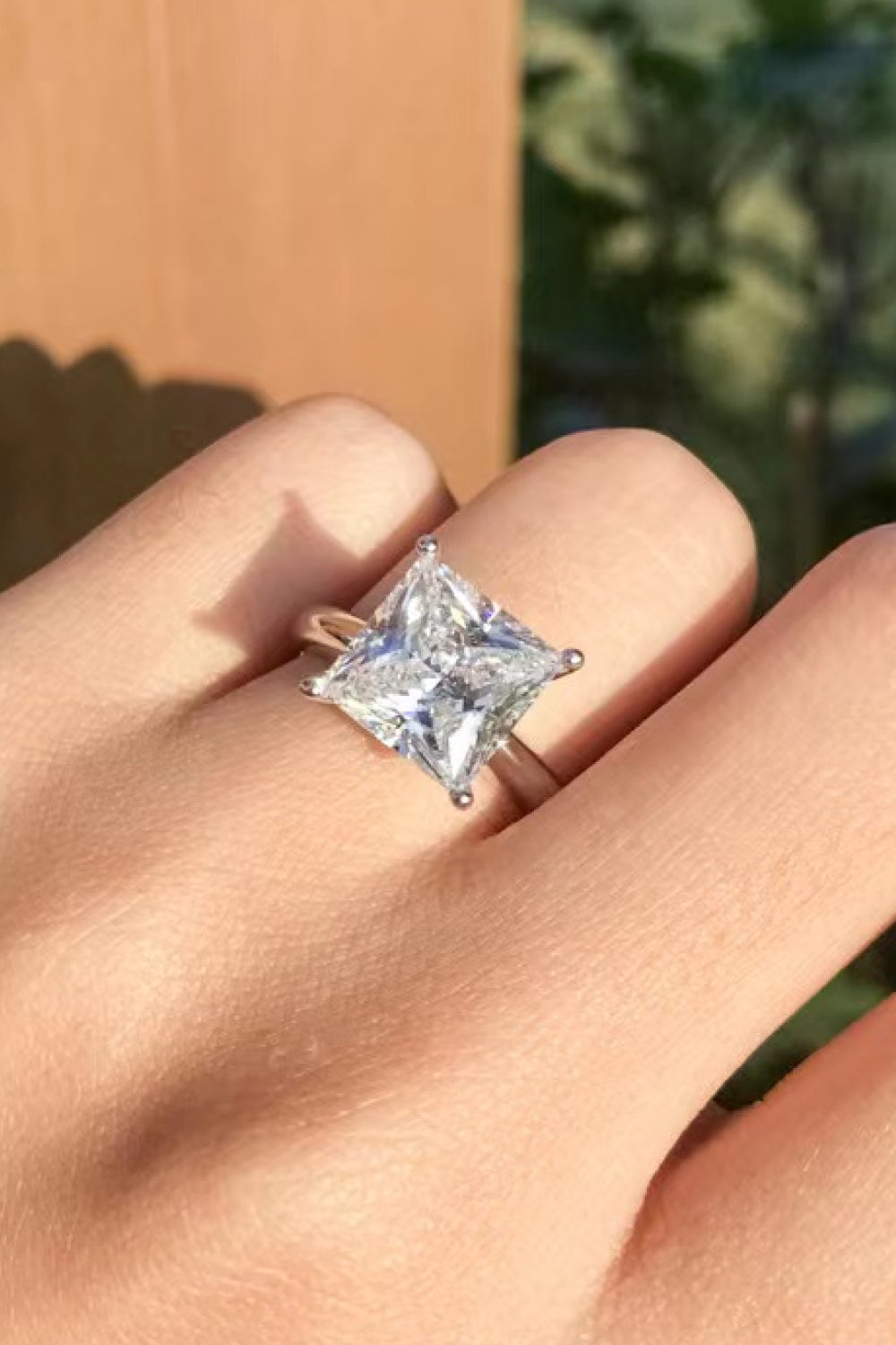5 Carat Moissanite Solitaire Ring in Silver - women's solitaire ring