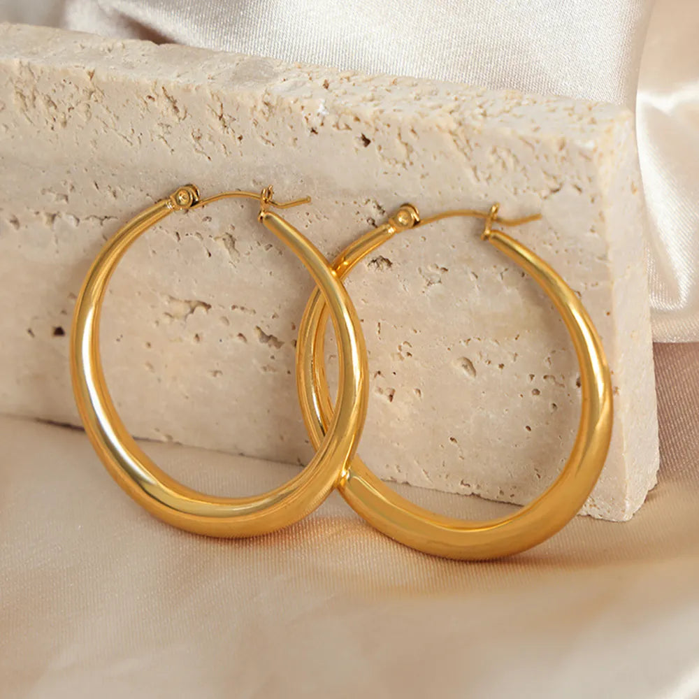 18K Gold-Plated Hoop Earrings - alternate earring view