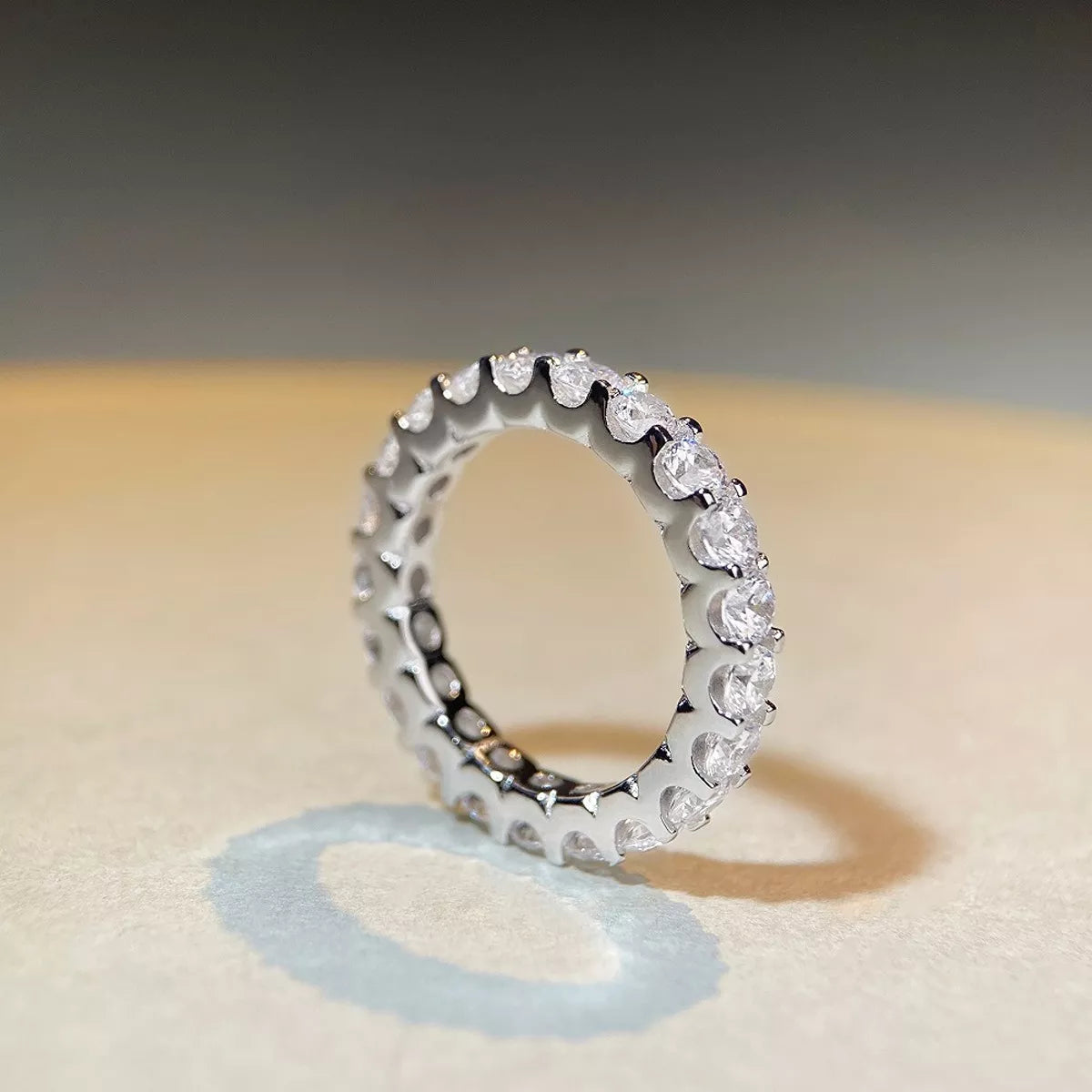 Sterling Silver Moissanite Ring in Silver - women's ring