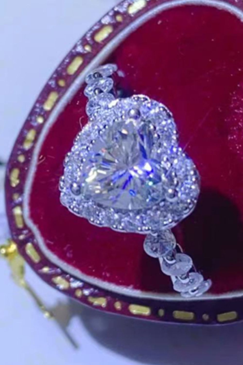 1 Carat Moissanite Heart Ring in White - women's ring