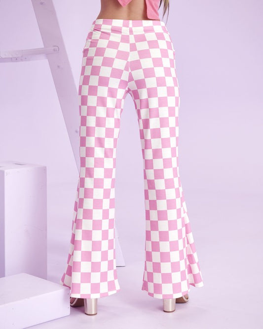 Elastic Checkered Pants