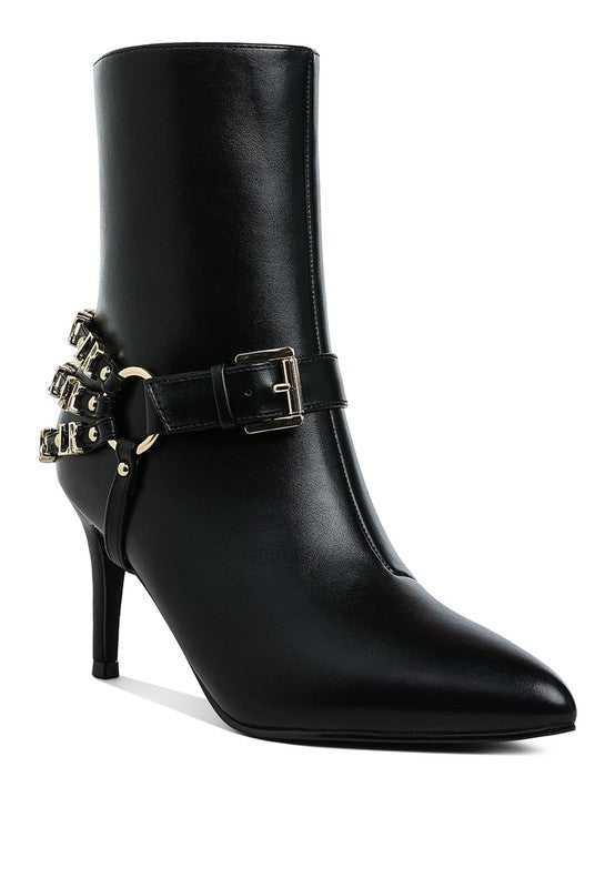 Harness Stiletto Ankle Boots