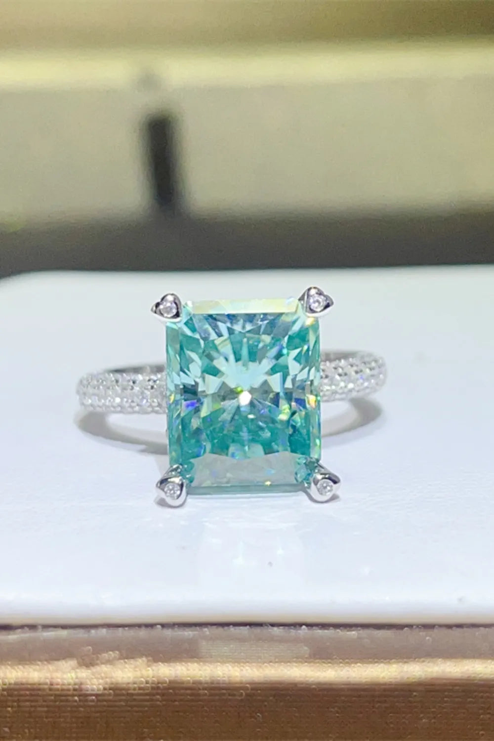 5 Carat Moissanite Sterling Silver Ring - alternate ring view