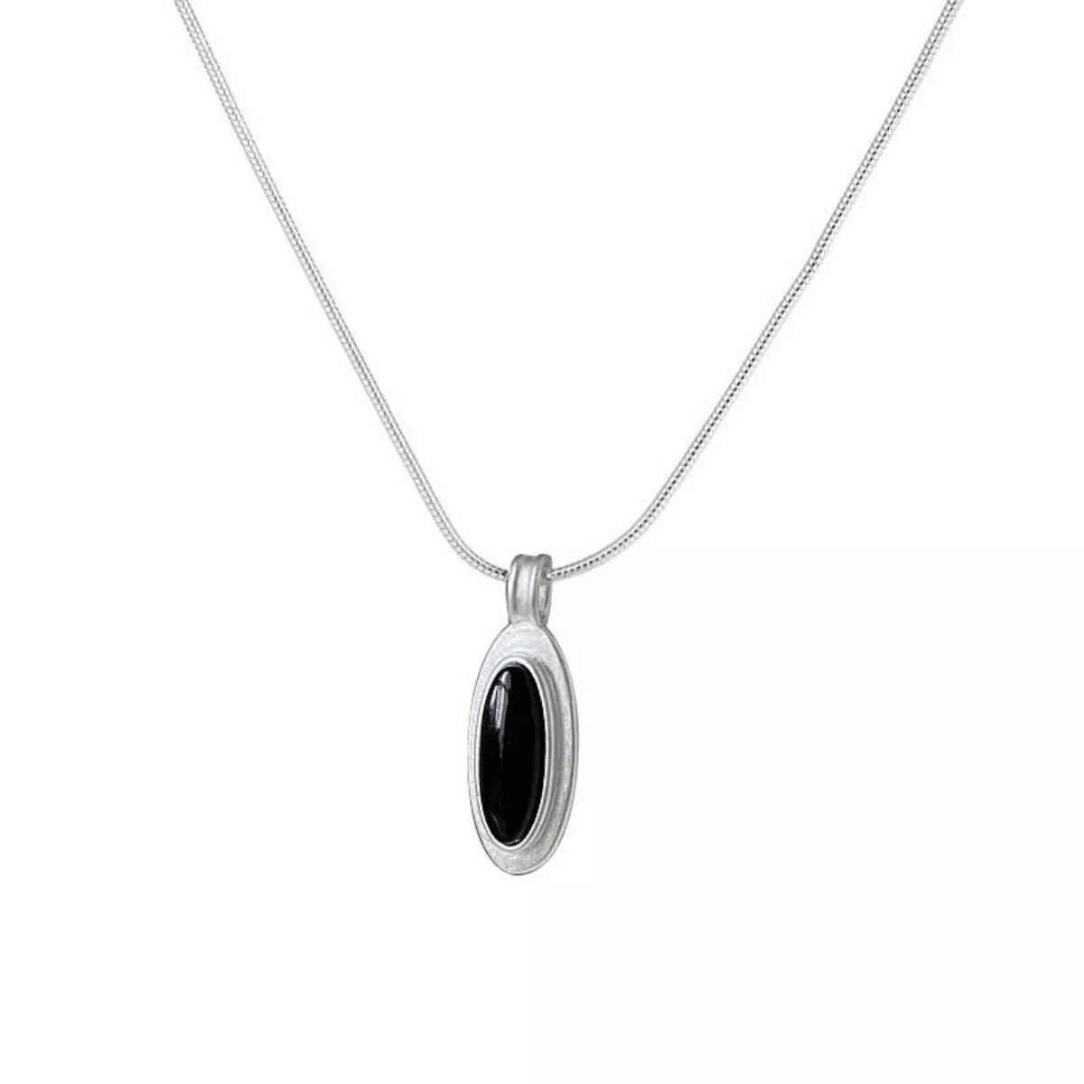 Sterling Silver Geometric Pendant Necklace - alternate necklace view