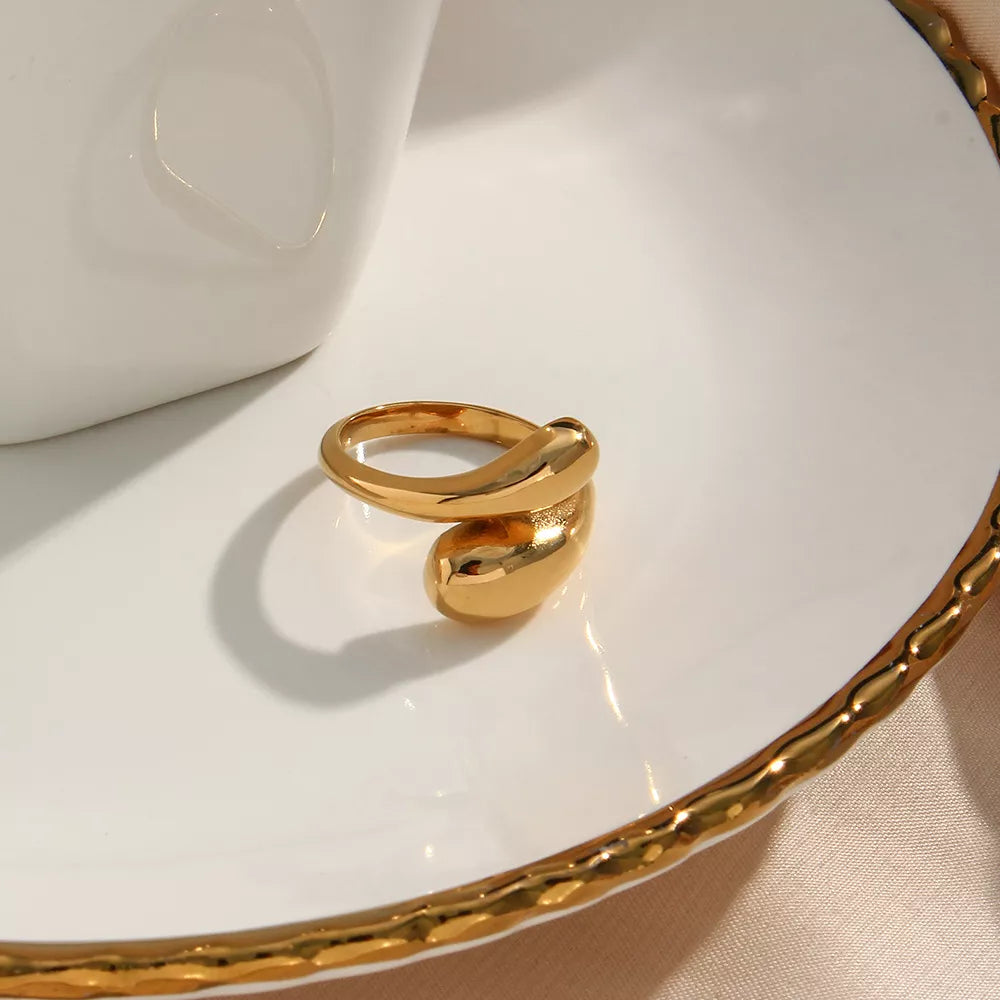 18K Gold-Plated Bypass Ring - alternate ring view