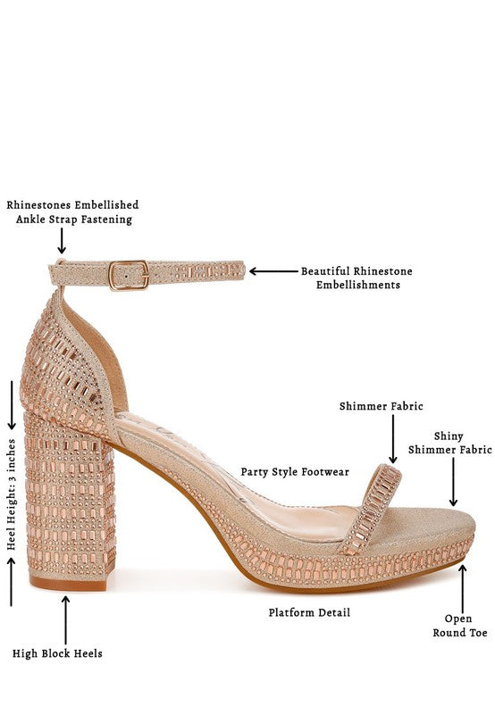 Rhinestones Ankle Strap Sandals