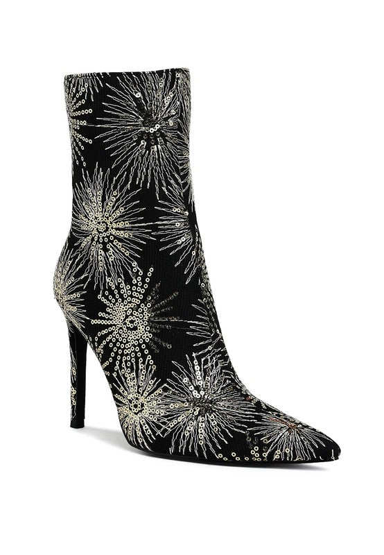 Sequin Ankle Embellished Boots