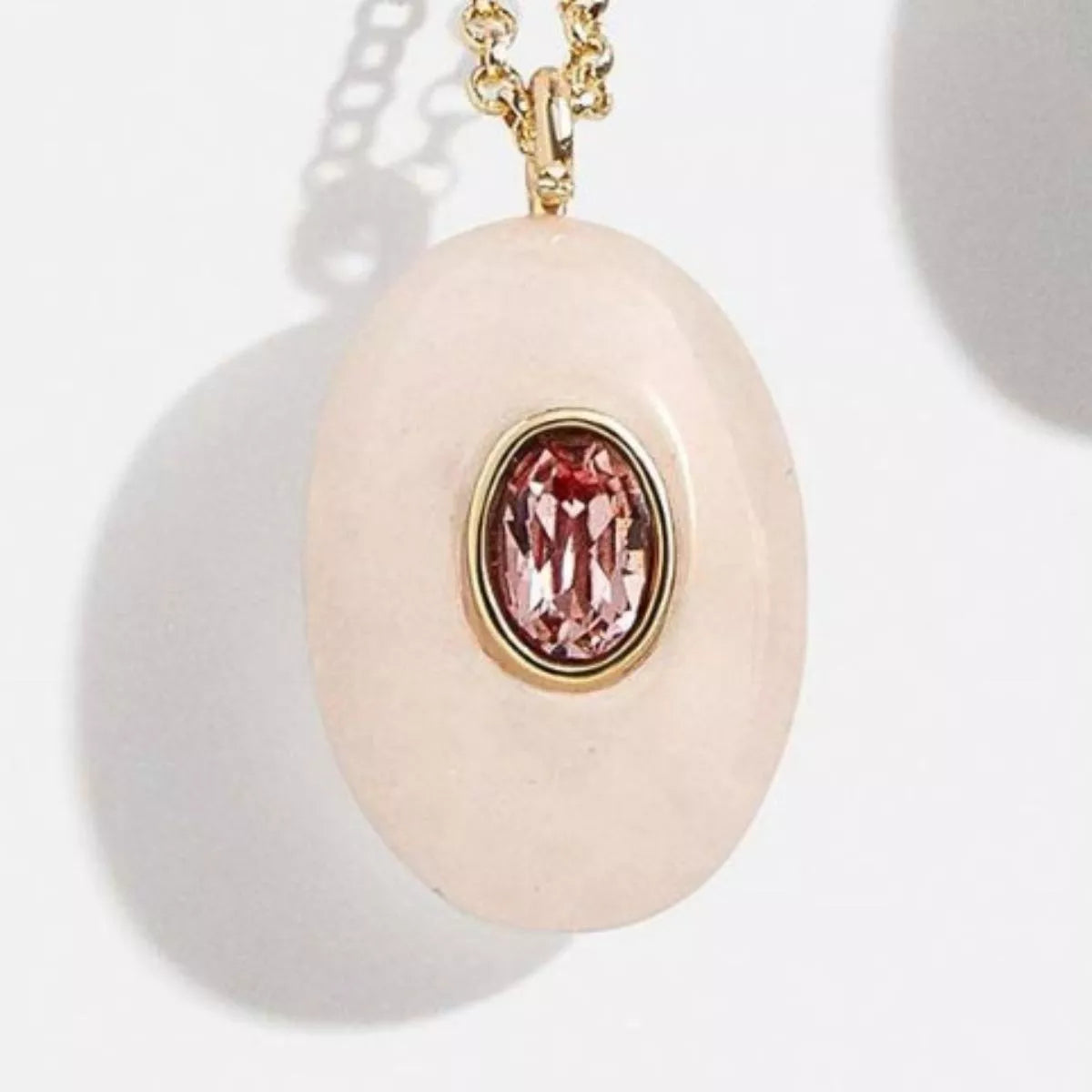 Natural Stone Pendant Necklace in Rust - women's pendant necklace