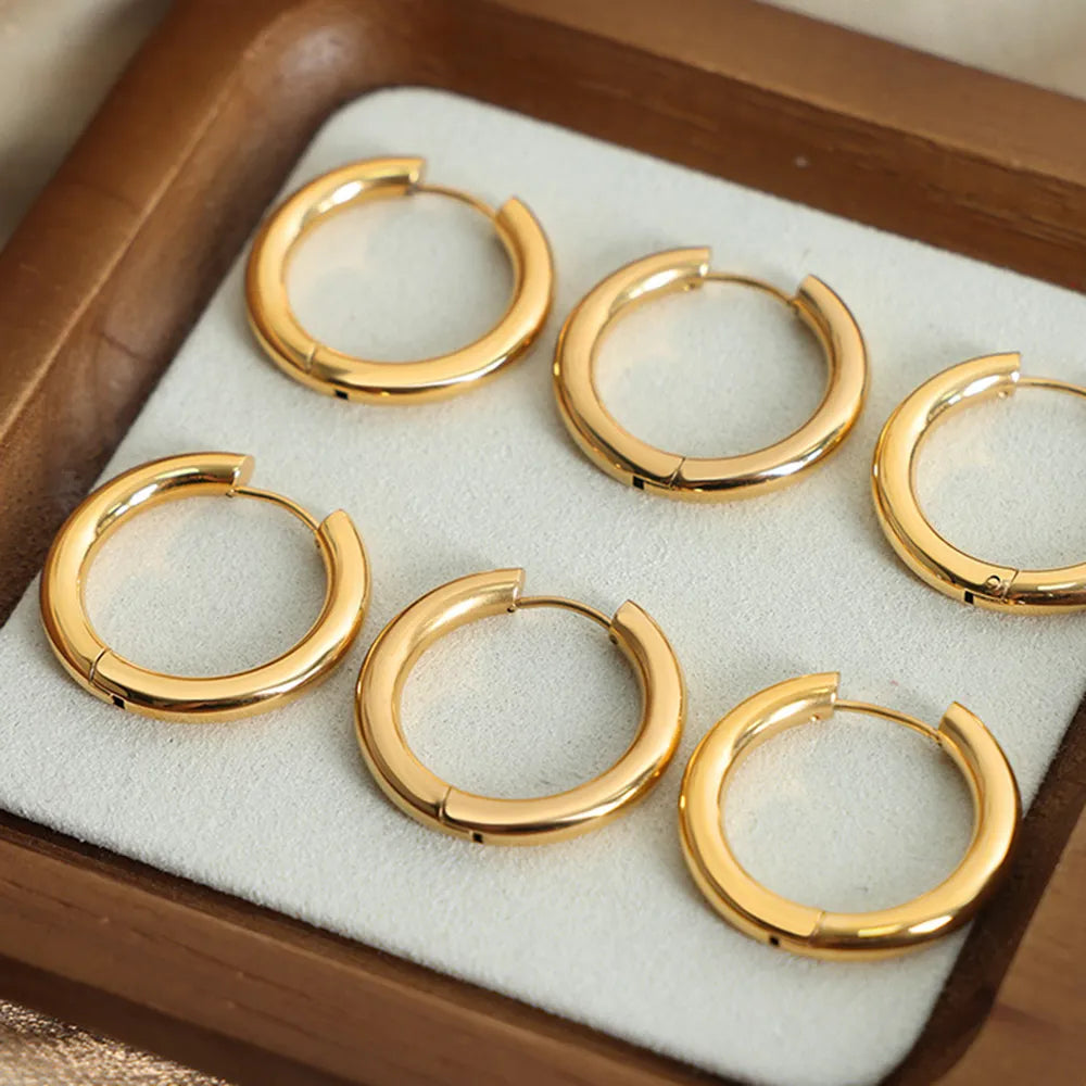 18K Gold-Plated Huggie Earrings - alternate earring view