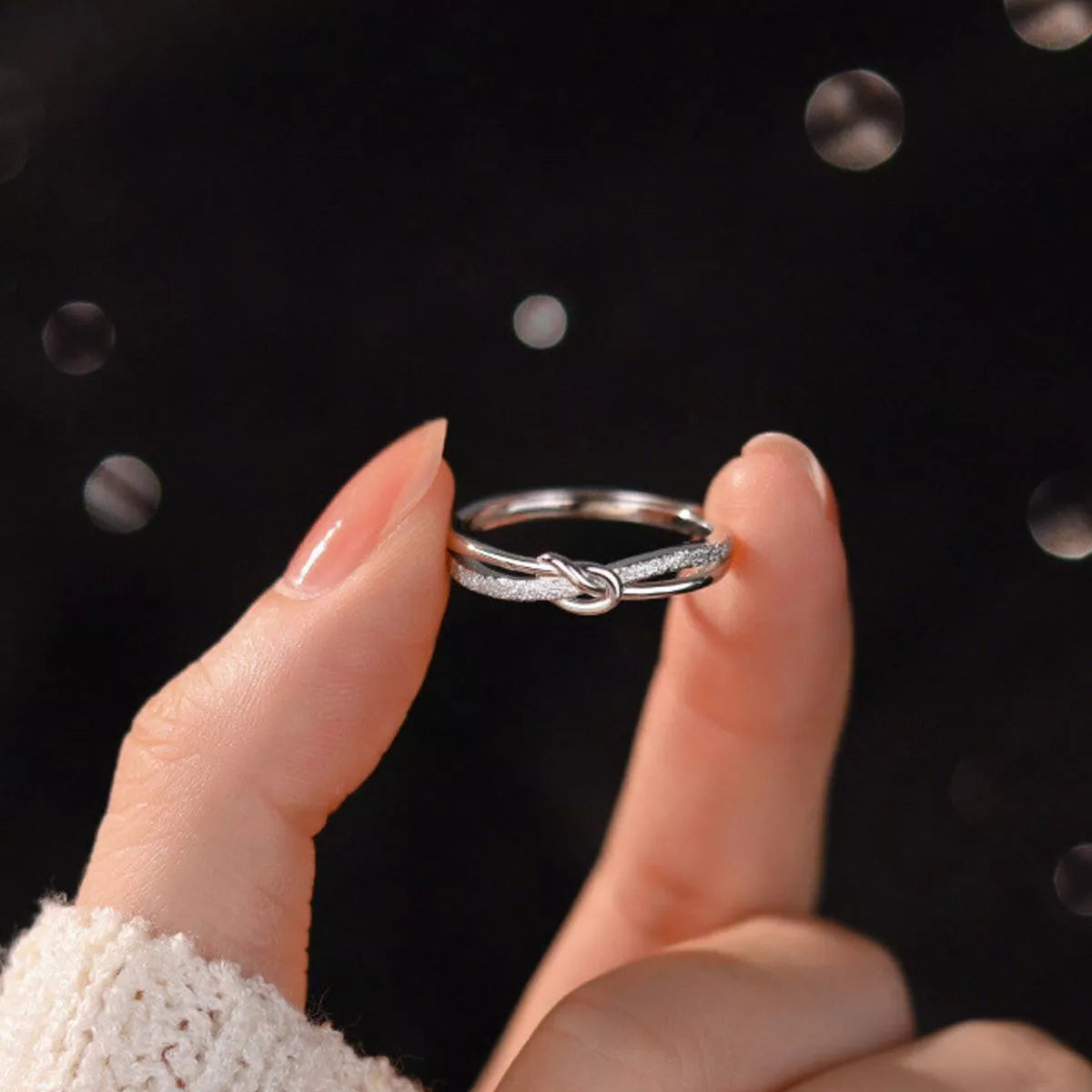 Sterling Silver Knot Ring - alternate ring view