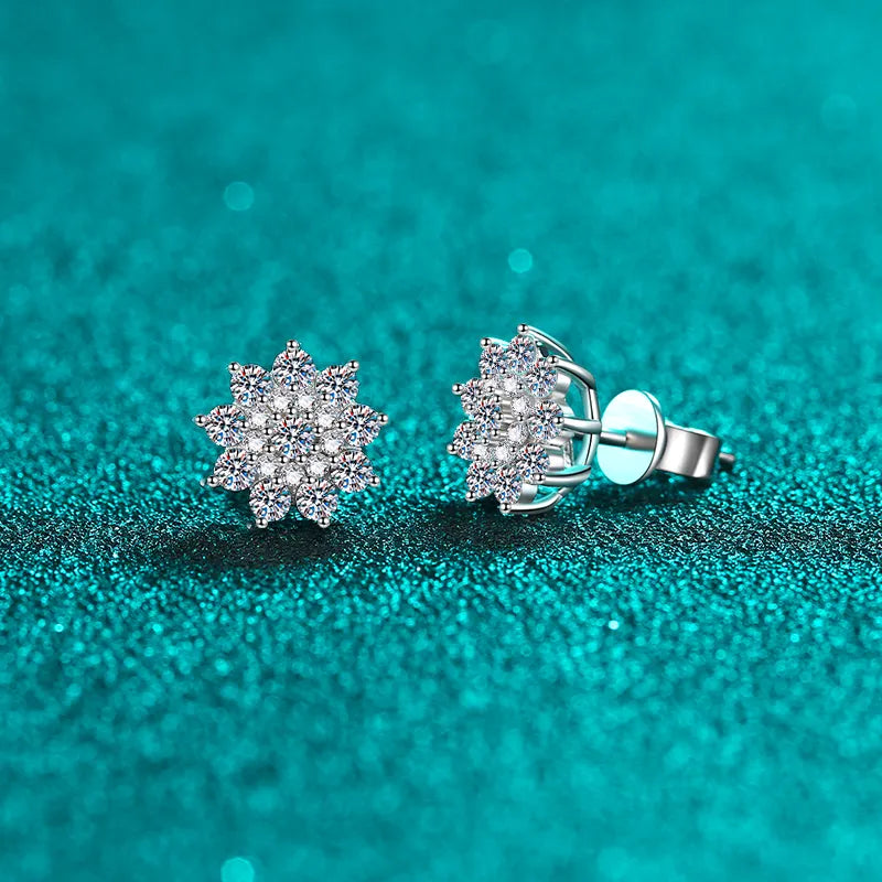 Sterling Silver Moissanite Zircon Stud Earrings - alternate earring view