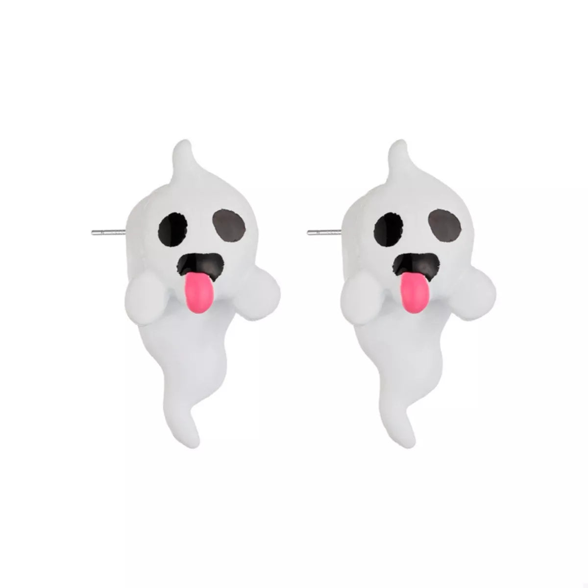Halloween Ghost and Pumpkin Dangle Earrings in Black/White Tassel Ghost - women's dangle earrings