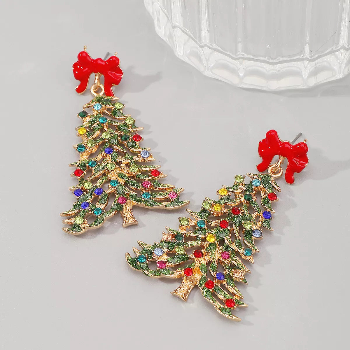 Christmas Tree Dangle Earrings - alternate earring view