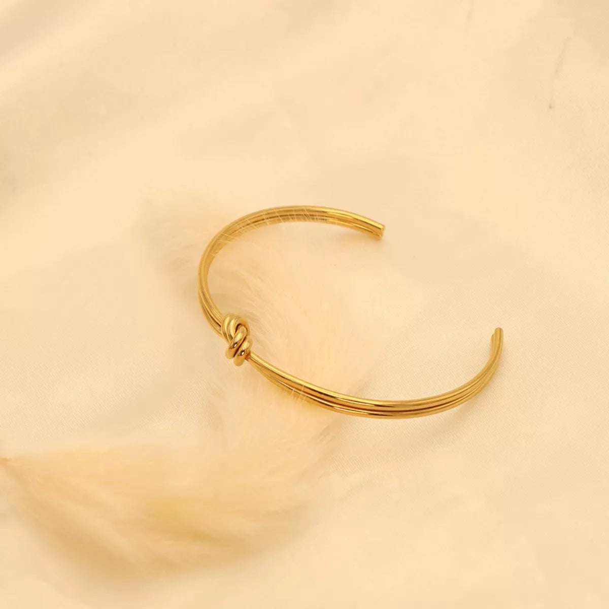 18K Gold-Plated Knot Open Bracelet - alternate jewelry view