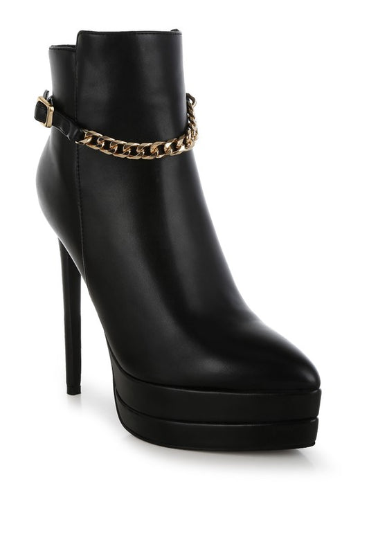 Chain Detail Ankle Boots