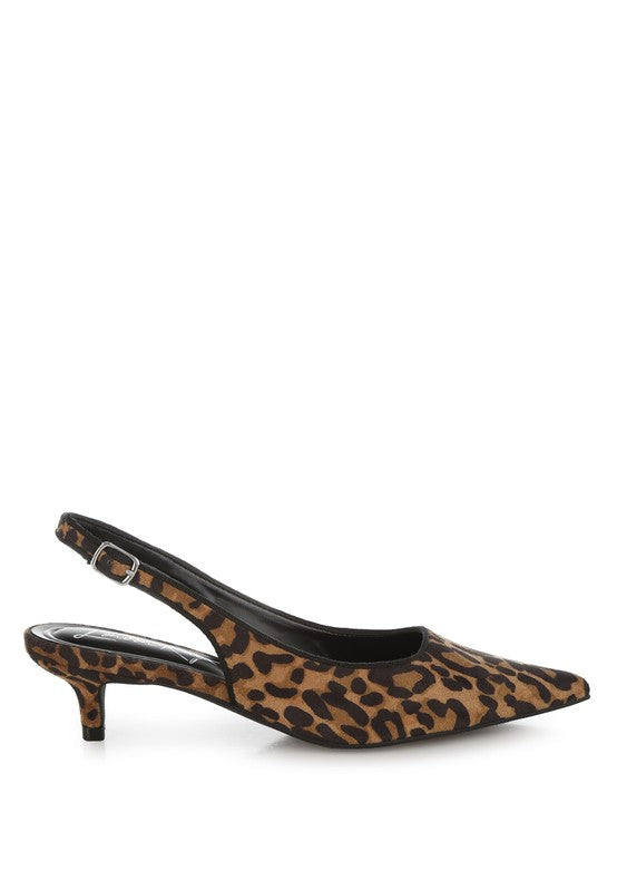 Pattern Kitten Heel Sandals