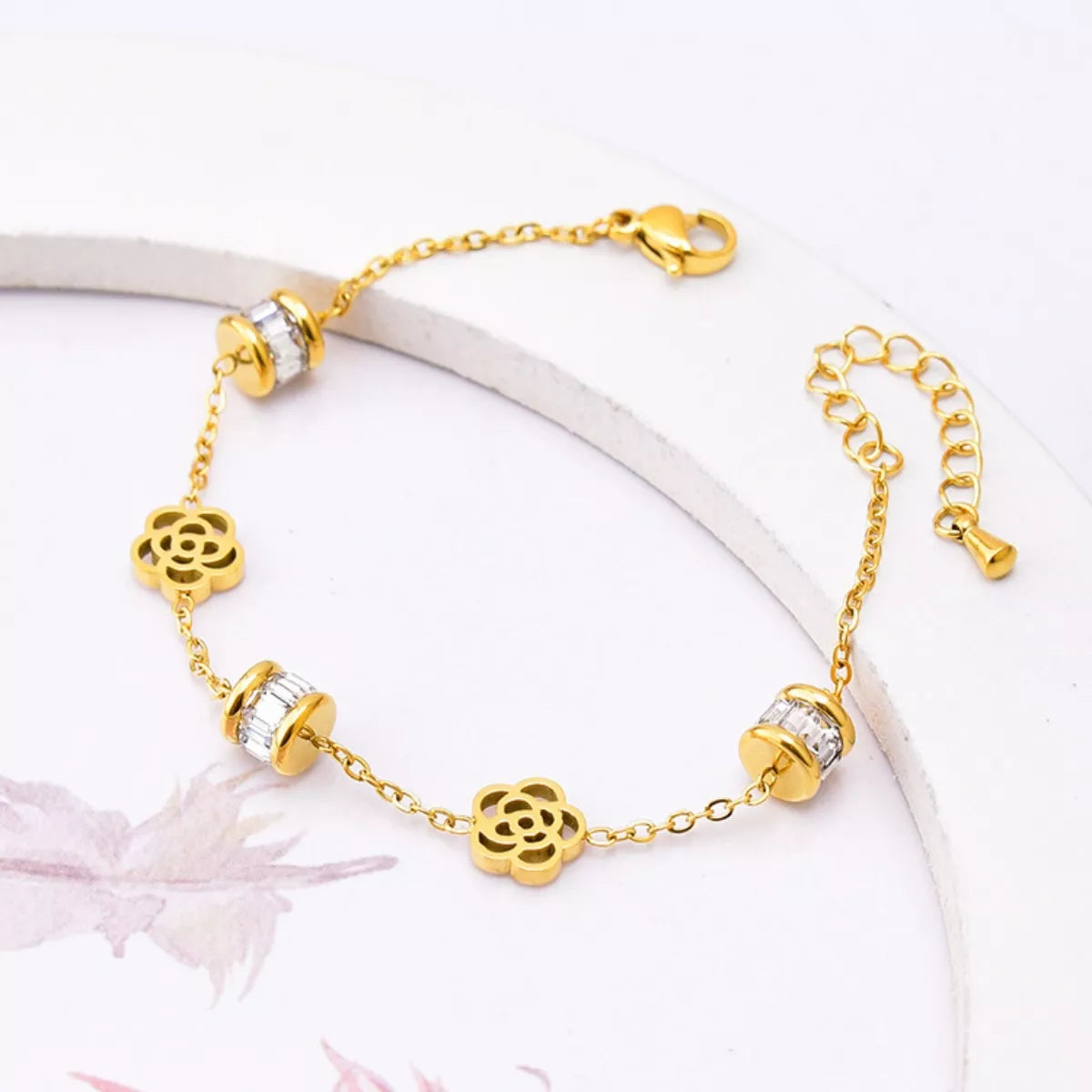 18K Gold-Plated Flower Bracelet - alternate jewelry view