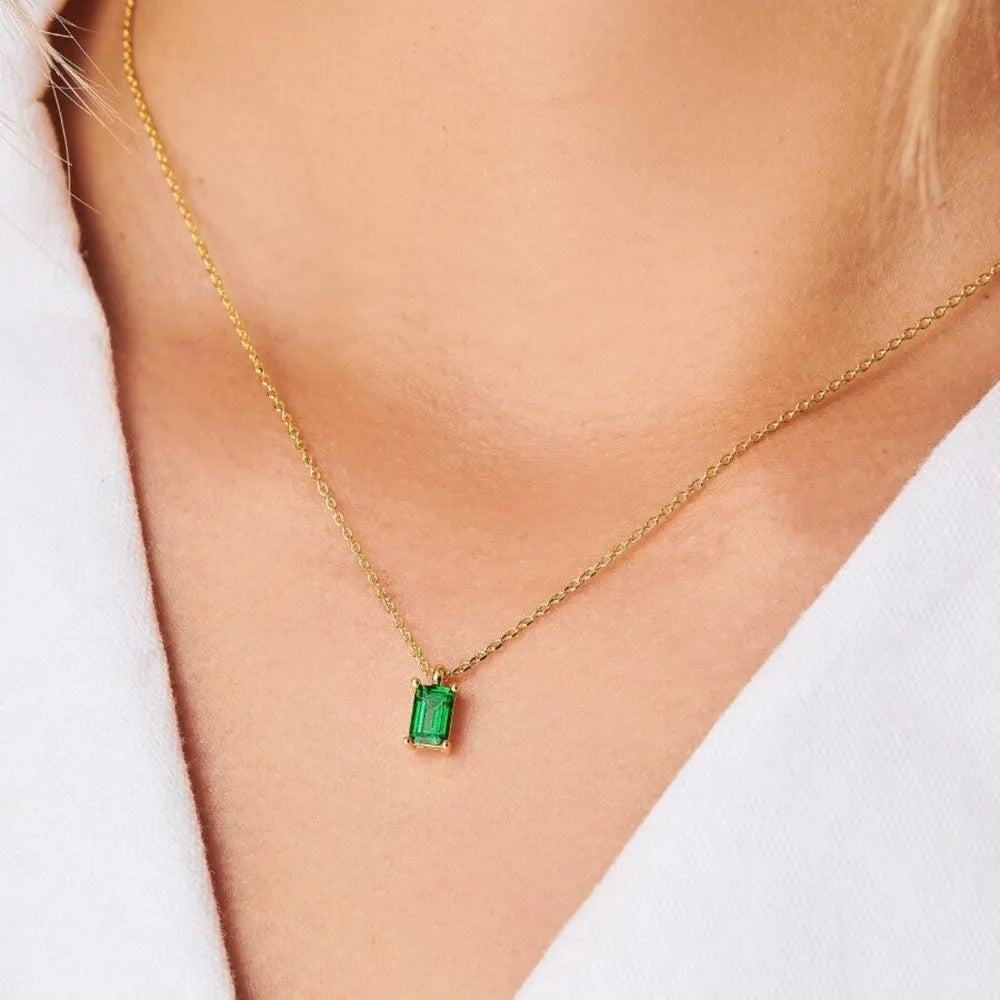 Titanium Steel Inlaid Zircon Pendant Necklace in Style E - women's pendant necklace