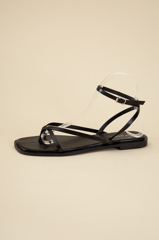 Ankle Strap Thong Flat Sandals