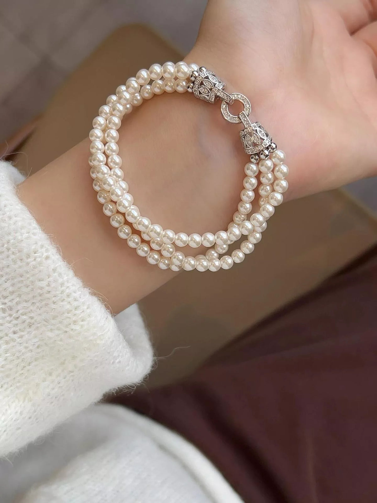 Three Layers Pearl Bracelet - alternate jewelry view