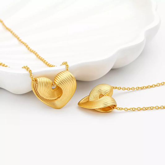 18K Gold-Plated Heart Pendant Necklace in Gold - women's pendant necklace