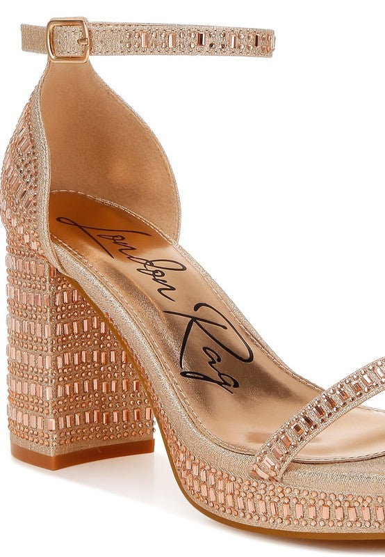 Rhinestones Ankle Strap Sandals