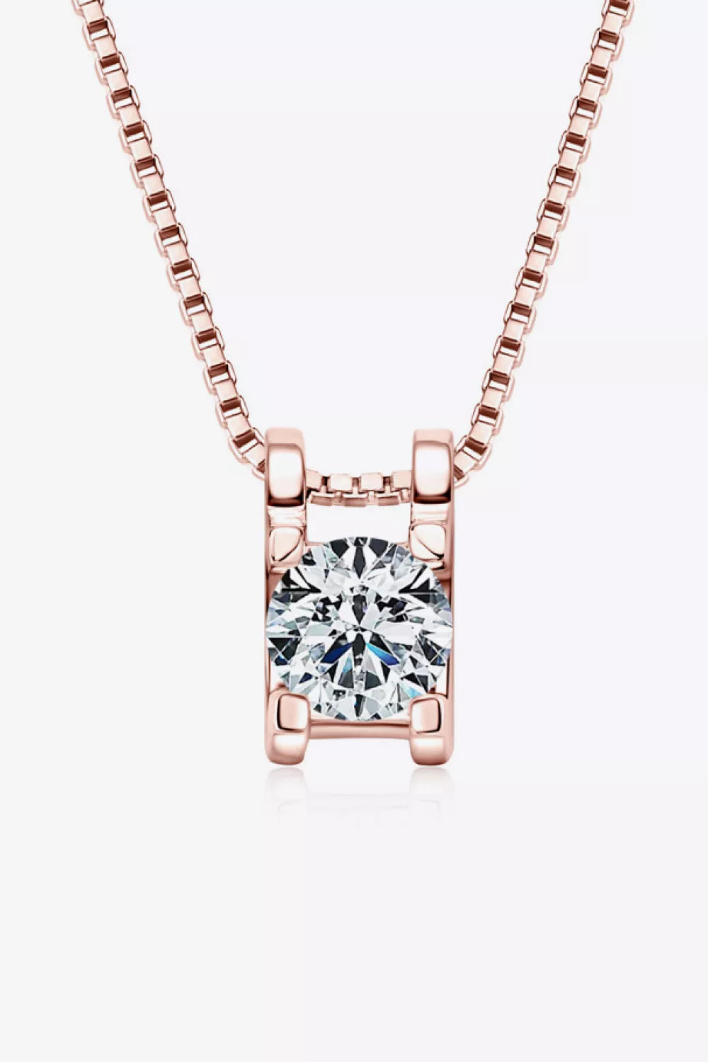 Moissanite Sterling Silver Necklace - alternate necklace view