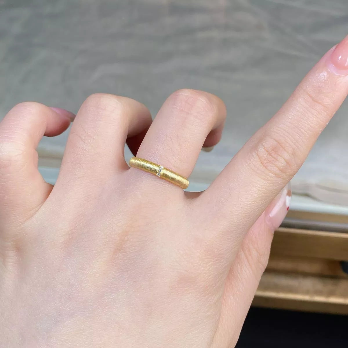 Sterling Silver Zircon Ring - alternate ring view