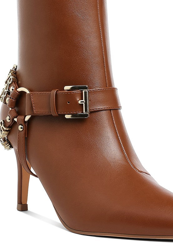 Harness Stiletto Ankle Boots