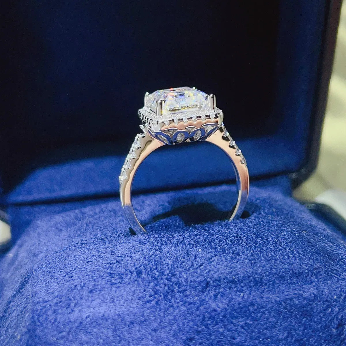 5 Carat Moissanite Sterling Silver Ring in White - women's ring