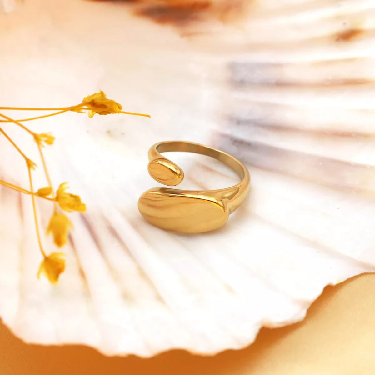 18K Gold-Plated Bypass Ring - alternate ring view