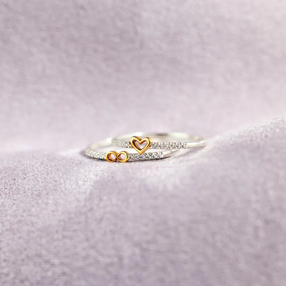 Zircon Sterling Silver Heart Shape Ring in Silver - women's ring