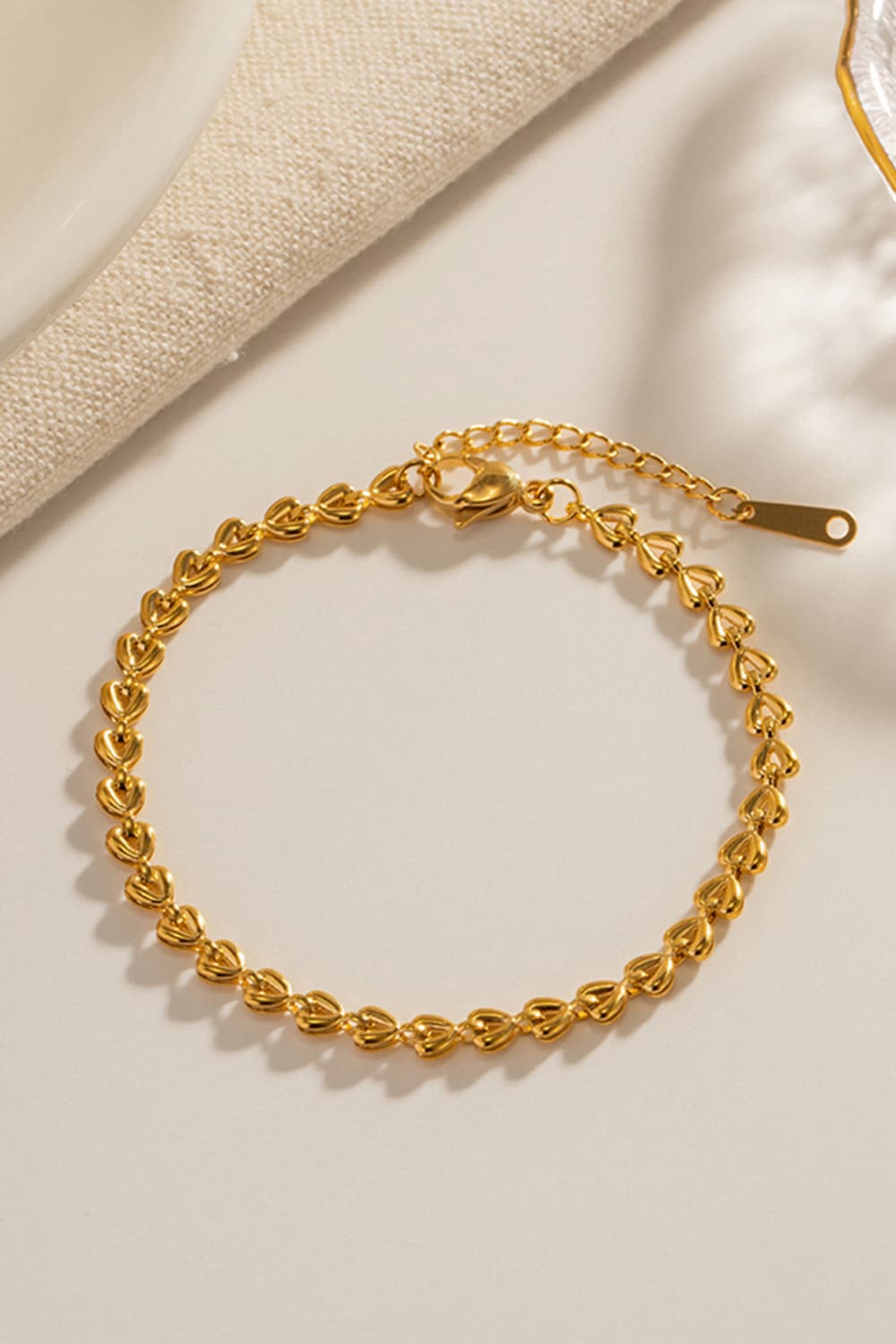 Heart Chain Lobster Clasp Bracelet - alternate jewelry view
