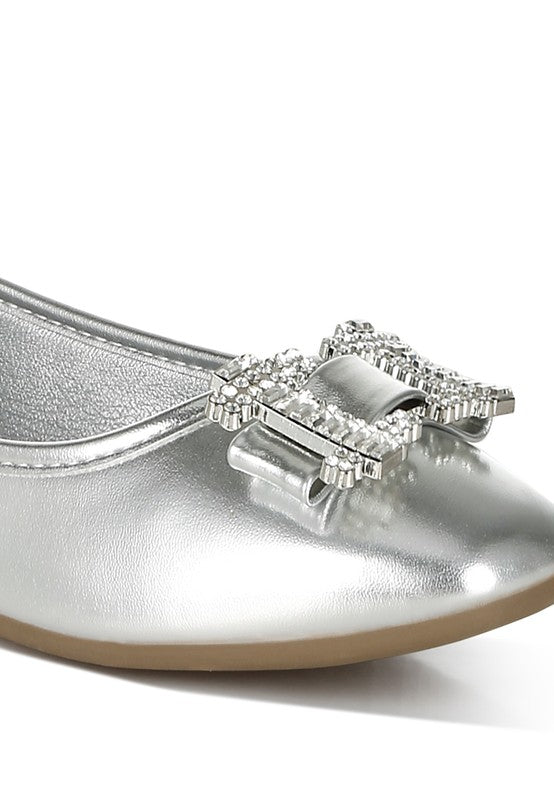 Rhinestone Metallic Ballerinas