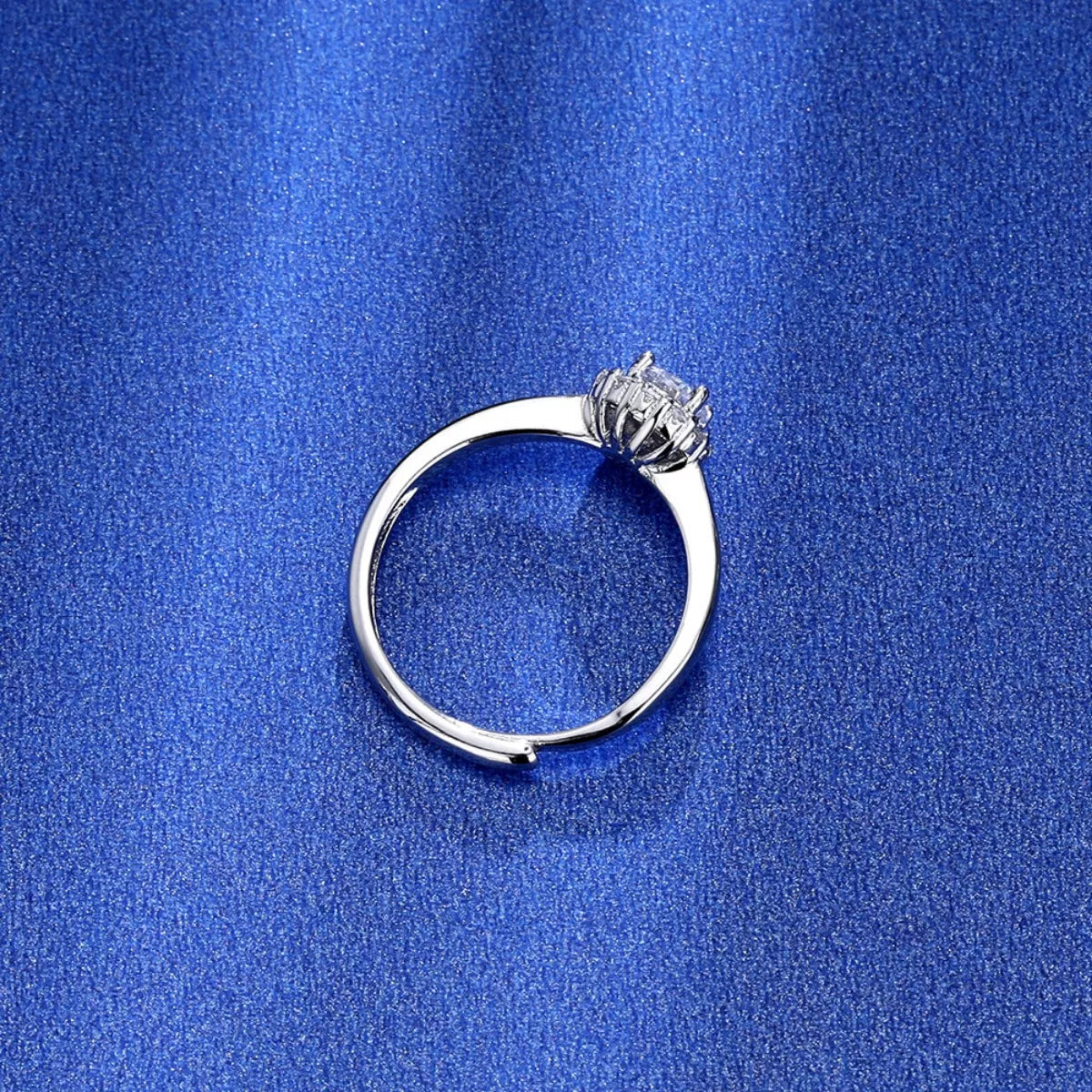 1 Carat Moissanite Sterling Silver Ring - alternate ring view