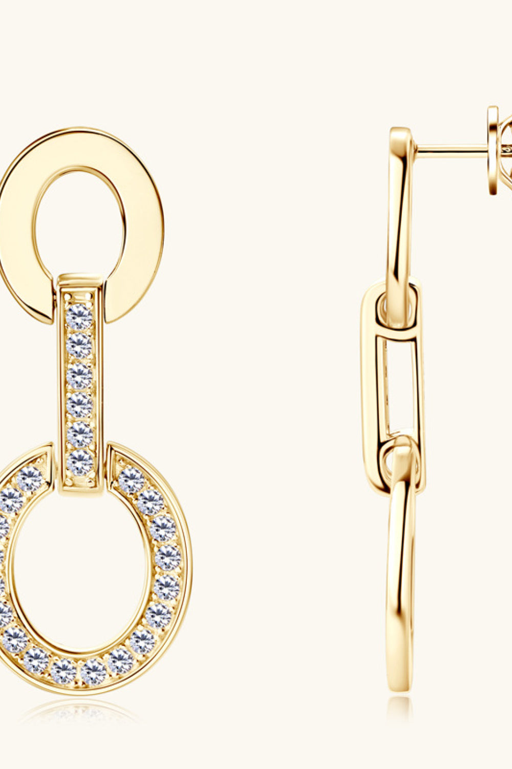 Moissanite Sterling Silver Earrings - alternate earring view