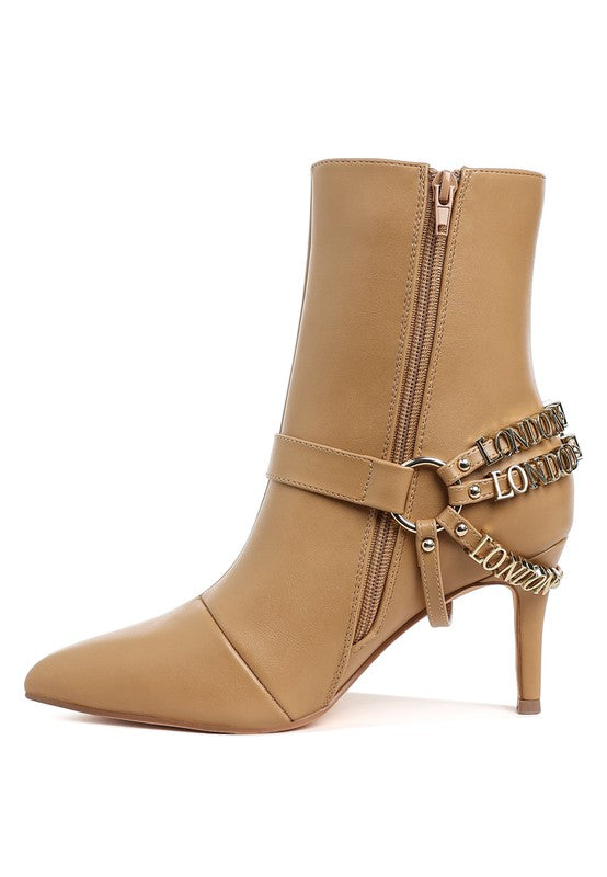 Harness Stiletto Ankle Boots