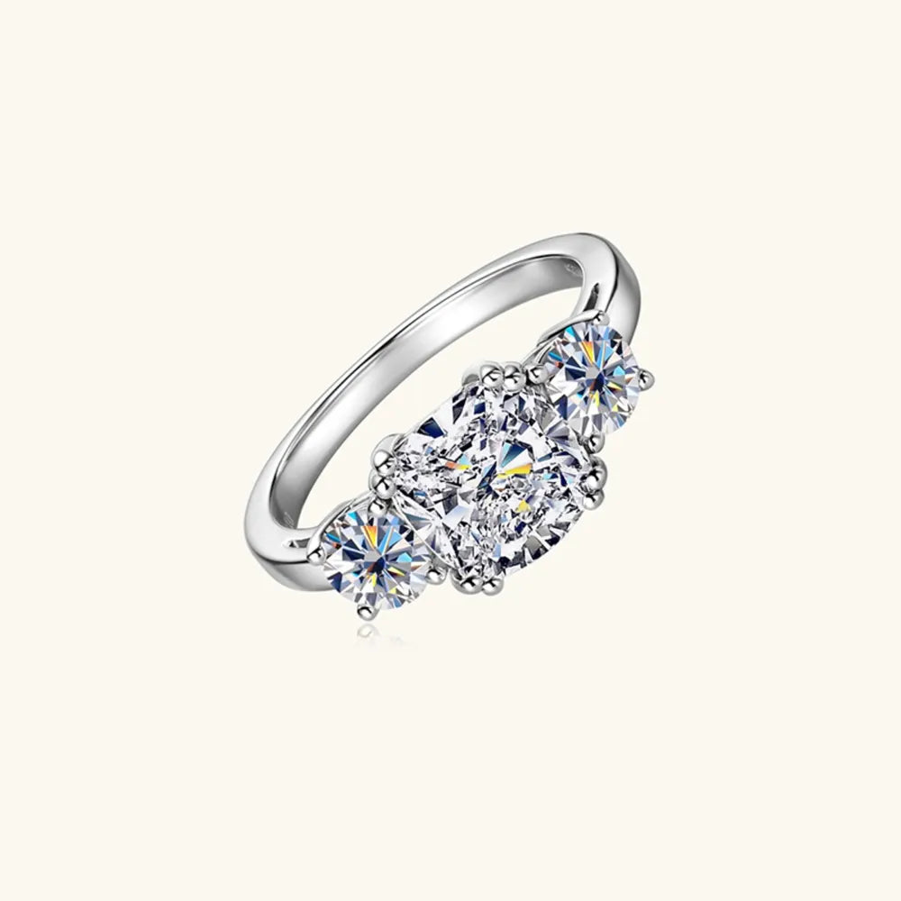 3.5 Carat Moissanite Sterling Silver Ring in Silver - women's ring