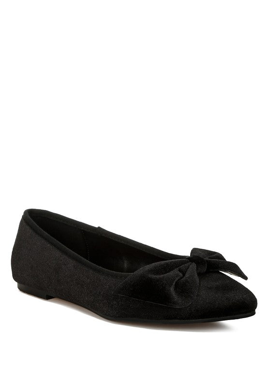 Velvet Bow Ballerinas