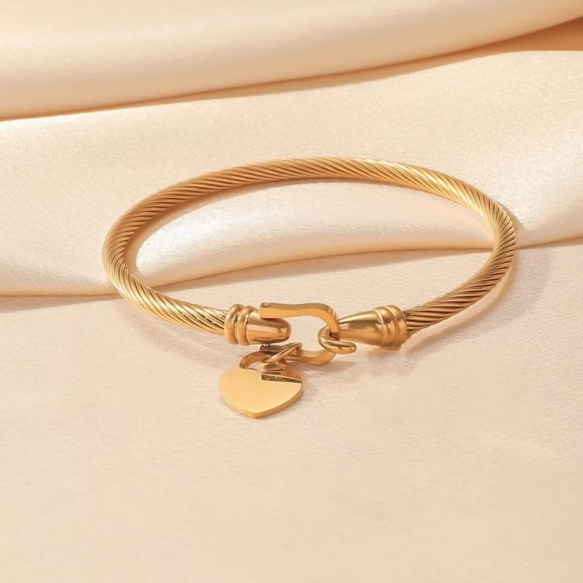 18K Gold-Plated Heart Earrings and Bracelet Set - alternate jewelry view