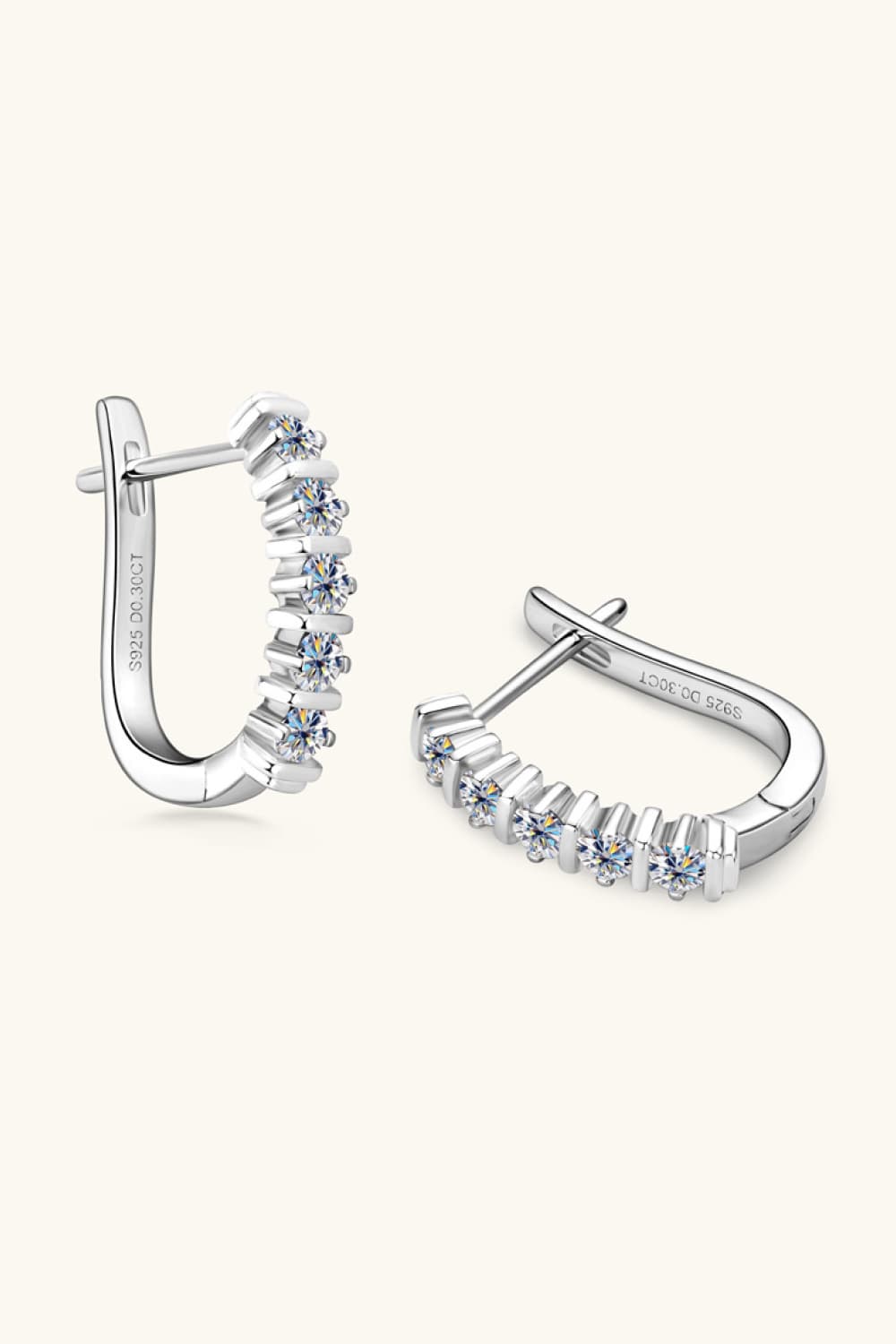 Moissanite Sterling Silver Earrings in Gold - women's earrings