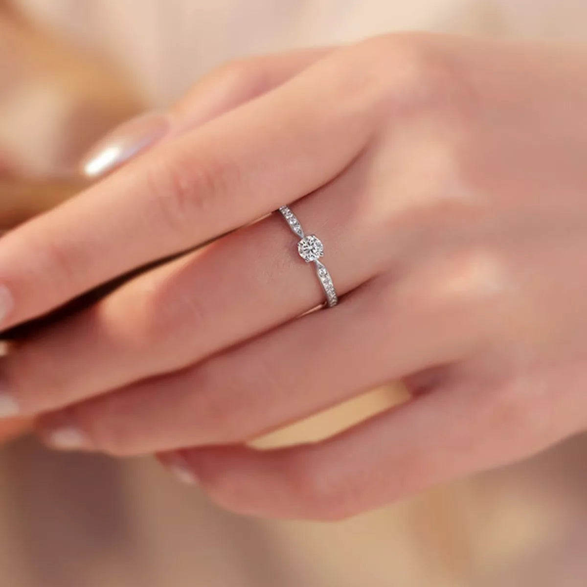 1 Carat Sterling Silver Moissanite Ring in Silver - women's ring