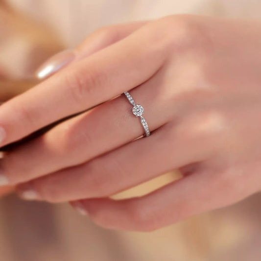 1 Carat Sterling Silver Moissanite Ring in Silver - women's ring