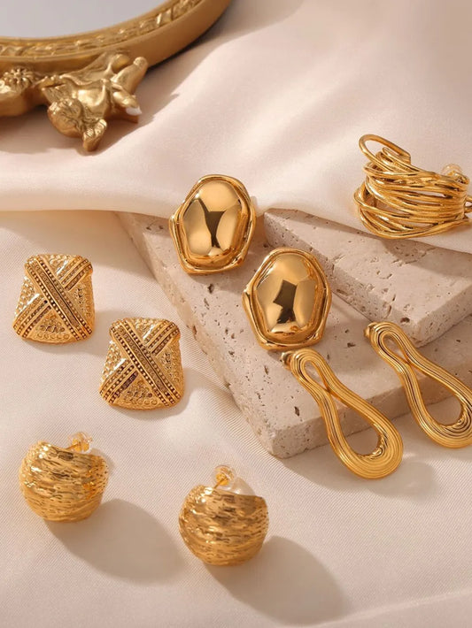 Titanium Steel Geometric Shape Earrings in Style C - women's earrings