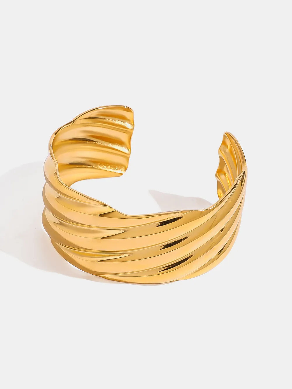 18K Gold-Plated Stainless Steel Open Ring in Gold - women's open ring
